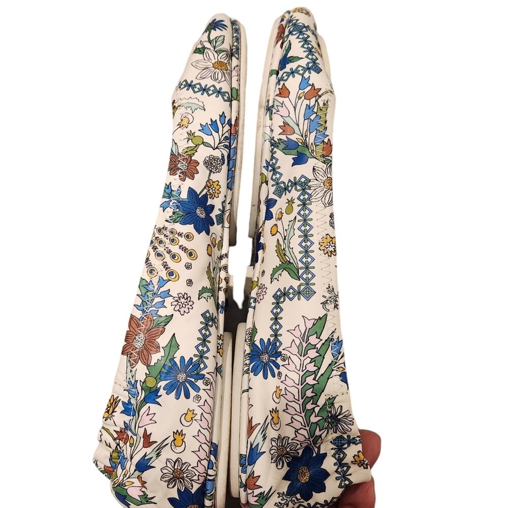 Tory Burch Minnie Ivory Meadow Folly floral leather ballet flats size 8.5 - Picture 6 of 9